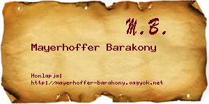 Mayerhoffer Barakony névjegykártya